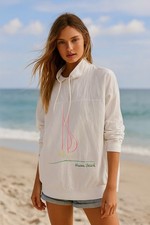 Vintage 80s BOOM’S Miami Beach Windbreaker Pullover Medium Made in USA Rare