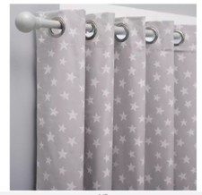 Save 50% - Habitat Kids Star Blackout Eyelet Curtain - Grey - 168cm x 137cm