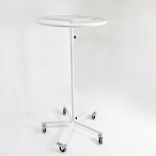 White Garment Rail Clothes Display Rack,Circular Fashion,Adjustable Height Stand