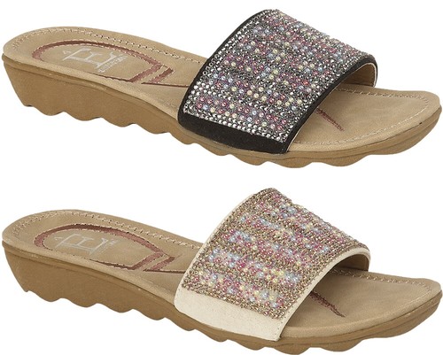 Ladies low wedge sandals - low,