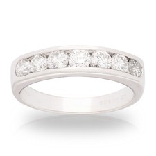 18ct White Gold 1ct Diamond Half Eternity Band Ring