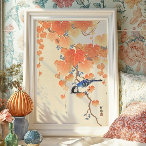 Autumn leaves blue jay - autumn,