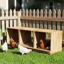 Spacious Chicken Coop Durable Wooden Poultry Egg Laying Nesting Box w/Open-front