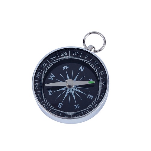 Mini pocket compass silver - mini,