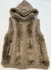 Green Tea Cable Knit Faux Fur