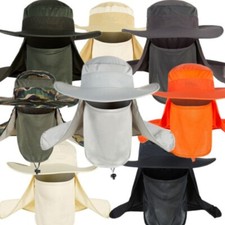 Outdoor UV Protection Sun Hat Neck Face Flap Wide Brim Cap Fishing Hiking Hats
