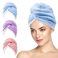 Brand New Microfibre Hair Towel 3 Pack, Super Absorbent Hair Towel Wrap