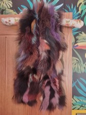 Beautiful Multi Tonal Real Fur Scarf Collar With Handy Clip Fastener 38" long