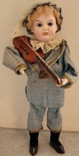 RARE 11 INCH ANTIQUE PORZELLANFABRIK RAUENSTEIN VIOLIN PLAYING BOY