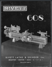 Rivett Lathe Bulletin 608D for year 1941 36 pages comb bound gloss cover