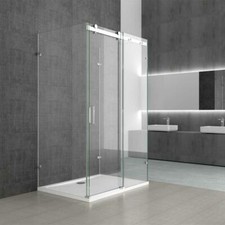 Shower Enclosure Sliding Frameless Glass U Shape Walk in Cubicle NANO 1000-150mm