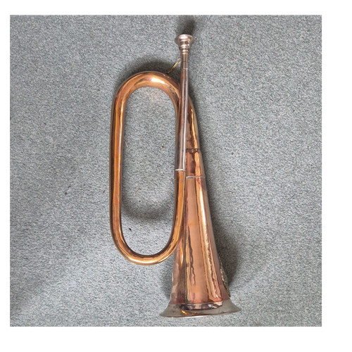 Copper military bugle with - military,