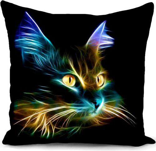 Cushion cover black cat gifts - black,