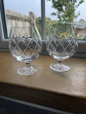 Pair vintage cut glass - cut,