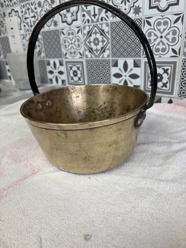 Vintage brass cauldron jam - vintage,