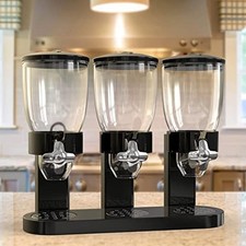 Triple Cereal Dispenser Dry Food Storage Container Pasta Kitchen Machine 6L Tool