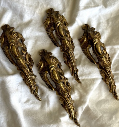 Set antique gilt metal - 4,