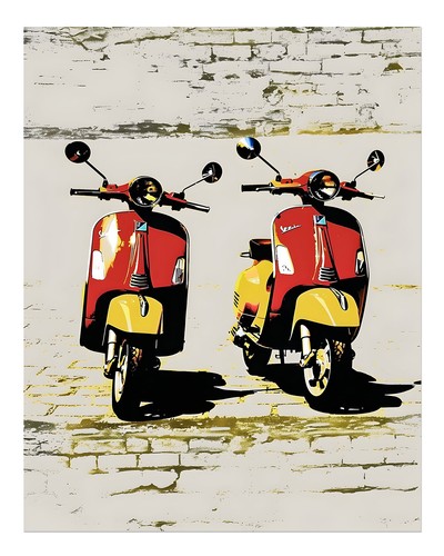 Retro scooter wall - retro,