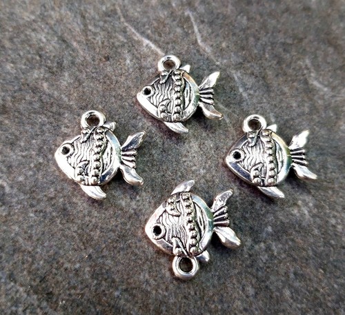 Fish charms antique silver - fish,