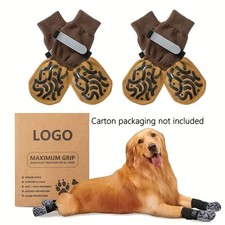 4-Pack Non-Slip Dog Socks with Strong Grip – Paw Protection for Wooden Floors