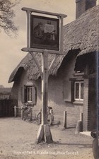 ORIGINAL POSTCARD SIGN OF 'CAT & FIDDLE INN' CHRISTCHURCH HAMPSHIRE 'NEW FOREST'