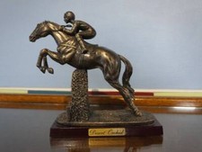 ATLAS COLLECTION DESERT ORCHCID & JOCKEY BRONZE EFFECT HORSE FIGURE, Damaged Ear