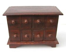 Vintage Handcrafted Wooden Apothecary Box 8 Compartment Drawer Cabinet