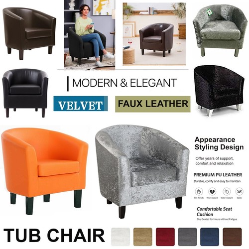 Tub chair velvet - velvet, leather