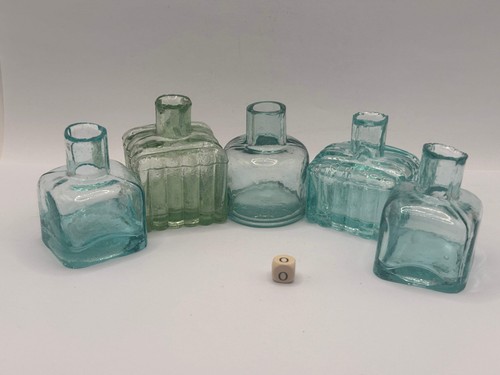 Old aqua glass - aqua, inks