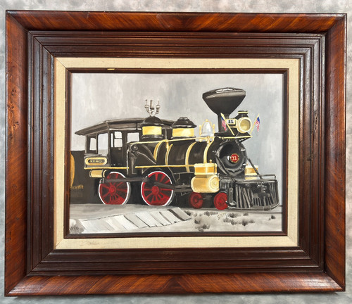 1984 vtg oil painting steam - 1984,