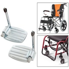 2pcs Wheelchair Footplate Aluminum Alloy Wheelchair Footrest Pedal Replacement