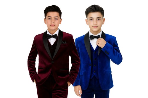 Boys velvet tuxedo suit with - suit,