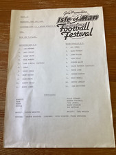 Leicester City v Wigan Athletic 31/07/1985 - Isle of Man Festival teamsheet
