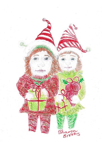 Christmas dressed elfs - christmas, as
