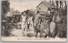 PLUMPTON Sussex Meet of the Southdown Fox Hounds Postcard, Postmarked 1905