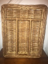 Gorgeous Rustic Large Vintage Wicker Drawer Organiser Tray Cutlery 17x13 inches