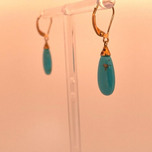 9ct yellow gold - gold, turquoise