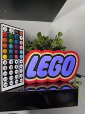 Lego Logo Lightbox with 20 coloured LEDS, USB Powered, Includes Remote Control