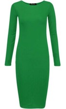 Womens Long Sleeve Plain Midi