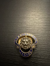 Vintage British Legion Lions Head Enamelled Lapel Badge GAUNT G45