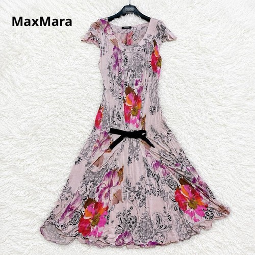 Maxmara pink floral maxi dress - maxmara,