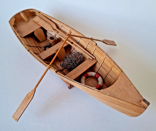 Wooden rowing skiff model wood - wooden,