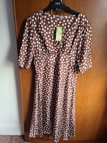 Kew brown silk polka - brown, dress