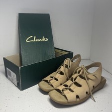 Clarks Springers Sandals Uk 4.5 Cream Nubuck Leather Sandals. Sungemini lace up 