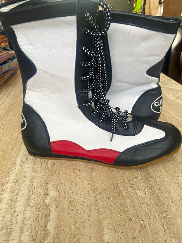 Green junior boxing boots - boxing,