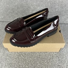 Clarks Patent Slip On Loafers