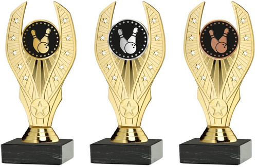 Ten pin bowling gold - pin, wings