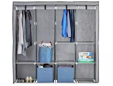 Home Triple Modular Fabric Wardrobe Grey Black Customizable 43kg Capacity