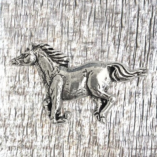 Western horse concho silver - horse,