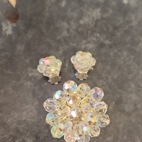 Crystal flower jewellery set - jewellery,